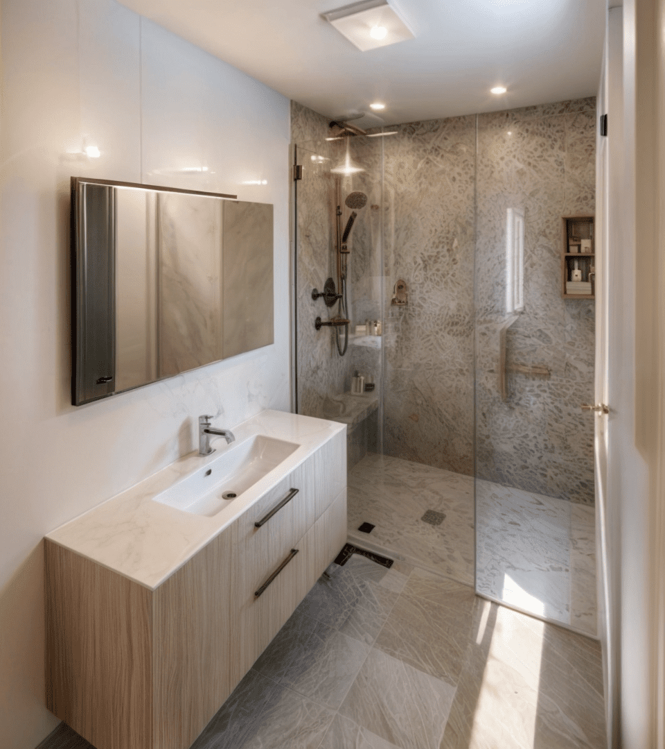 baño de lujo, reformar baño, render
